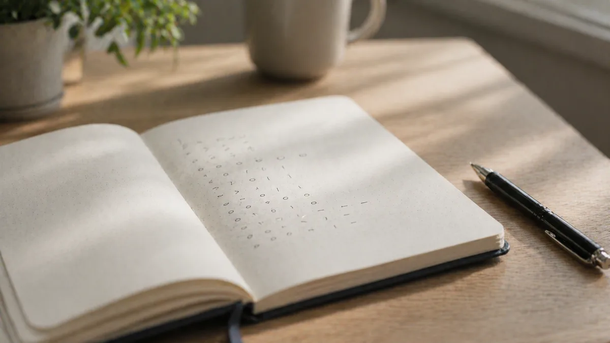 A notebook showing observed coin flip results