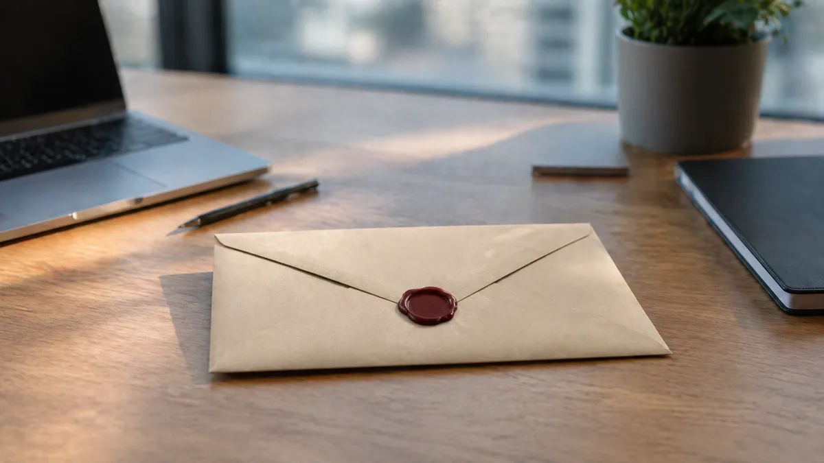 A sealed envelope representing a locked-in commitment