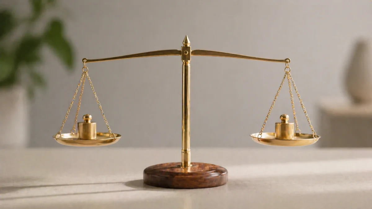 A balanced scale representing equal probability