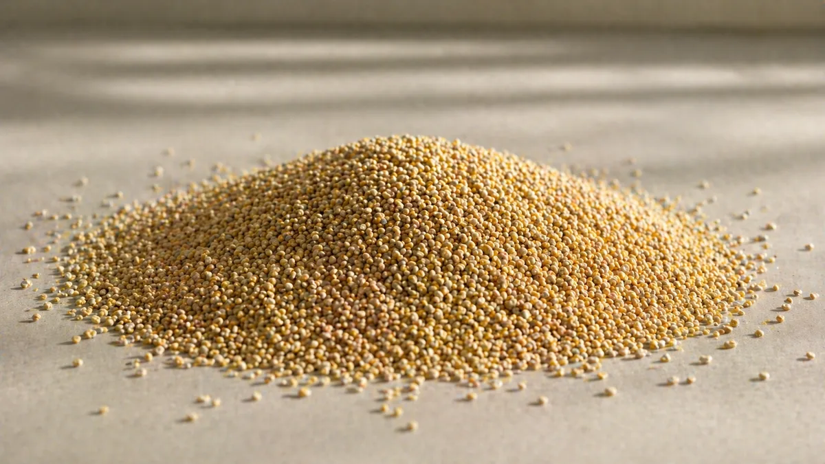 A large pile of small seeds forming a stable shape